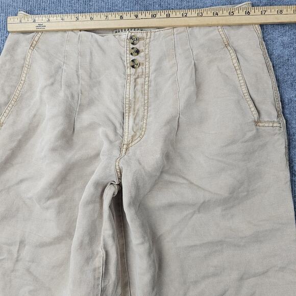 Marrakech Pants Womens 30 Beige Linen Lagenlook Boho Festival Minimal Granola - Picture 5 of 8